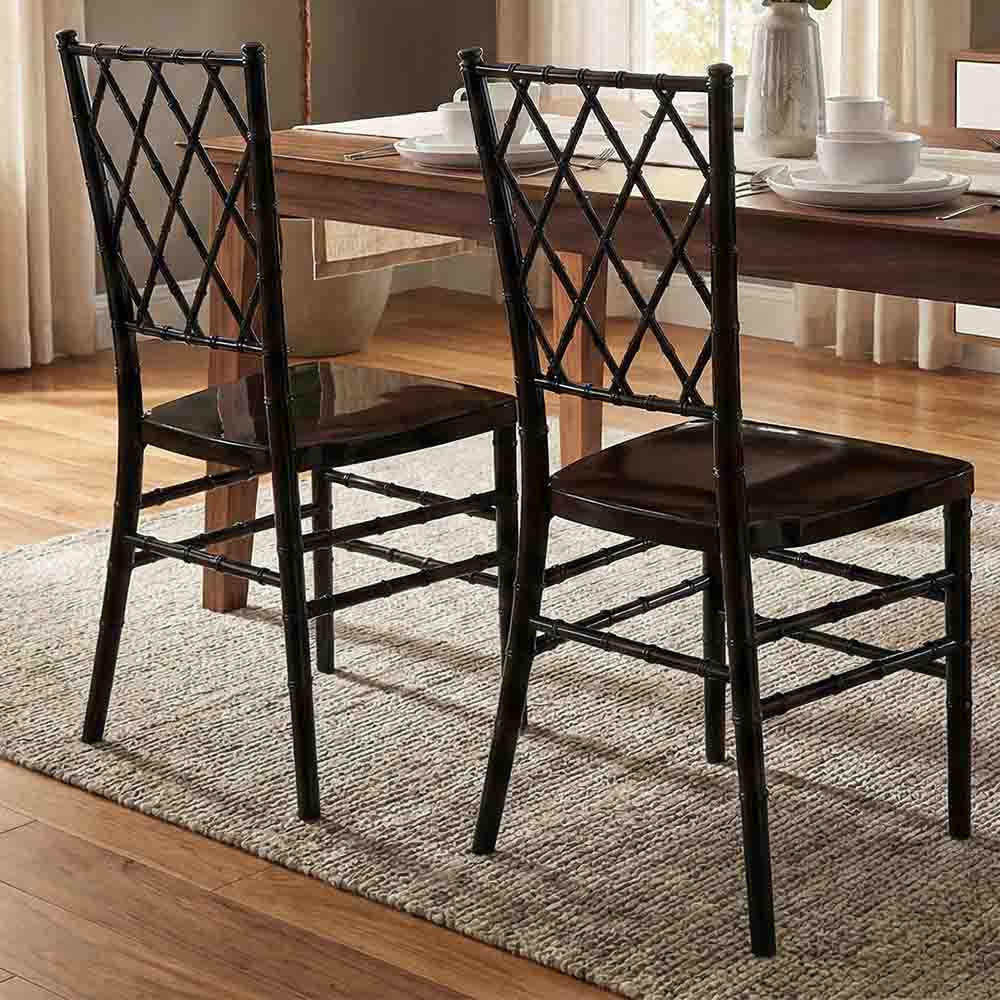 Chivari Black Diamond Resin Chair - 2 Pack - Some Assembly Required CDRB2-U-ZG-T-2
