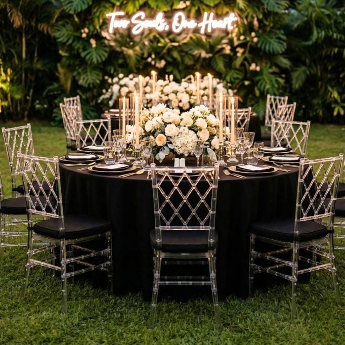 Chivari Black 2.0" Thick Chiavari Chair Cushion CUSHSTRAPBLK-T
