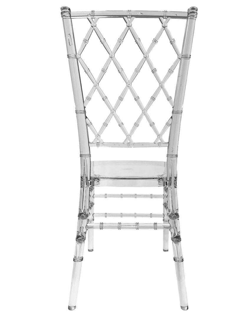 Chivari Clear Resin ProClear™ Diamond Back Chair CDRC-ZG-T