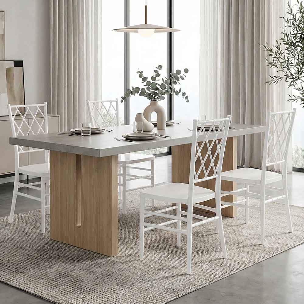 Chivari White Diamond Resin Chiavari Chair  - 4 Pack - Some Assembly Required CDRW-U-ZG-T-4
