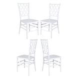 White Diamond Resin Chiavari Chair  - 4 Pack - Some Assembly Required