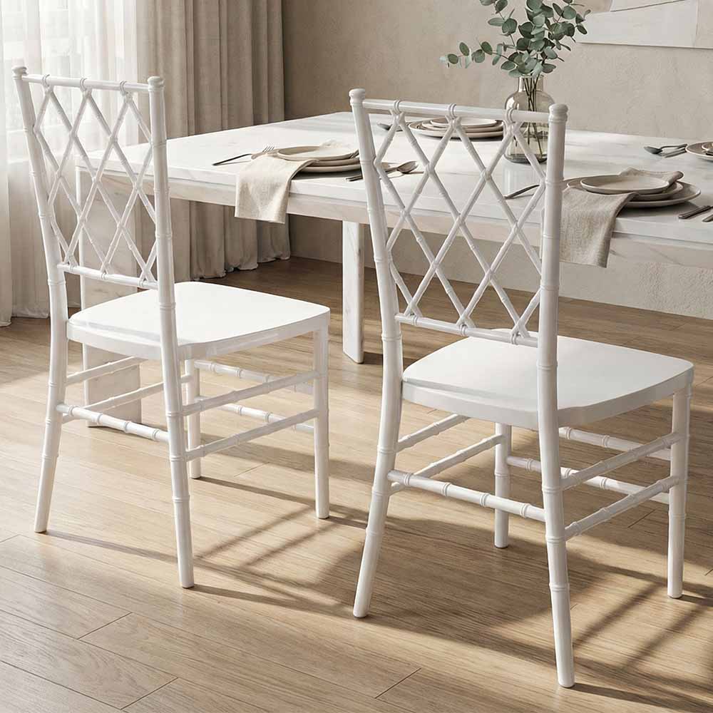 Chivari White Diamond Resin Chair - 2 Pack - Some Assembly Required CDRW2-U-ZG-T-2