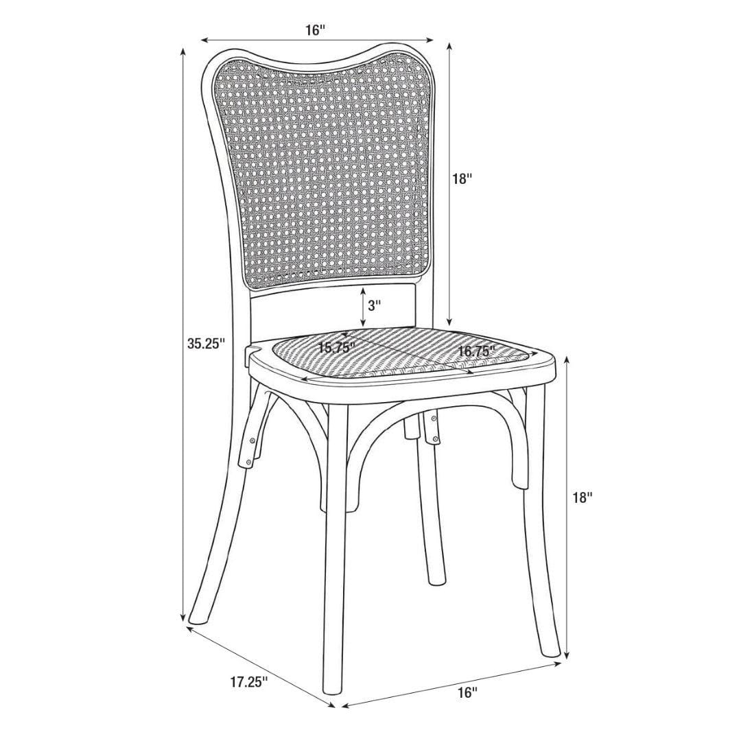 Chivari Natural Emma Resin Chair with Natural Cane Back and Rattan Seat CERNN-ZG-T