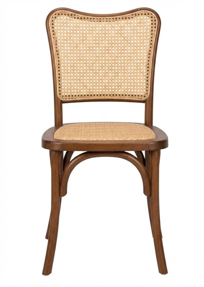 Chestnut Emma Resin Chair with Natural Cane Back and Rattan Seat