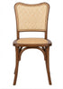 Chestnut Emma Resin Chair with Natural Cane Back and Rattan Seat