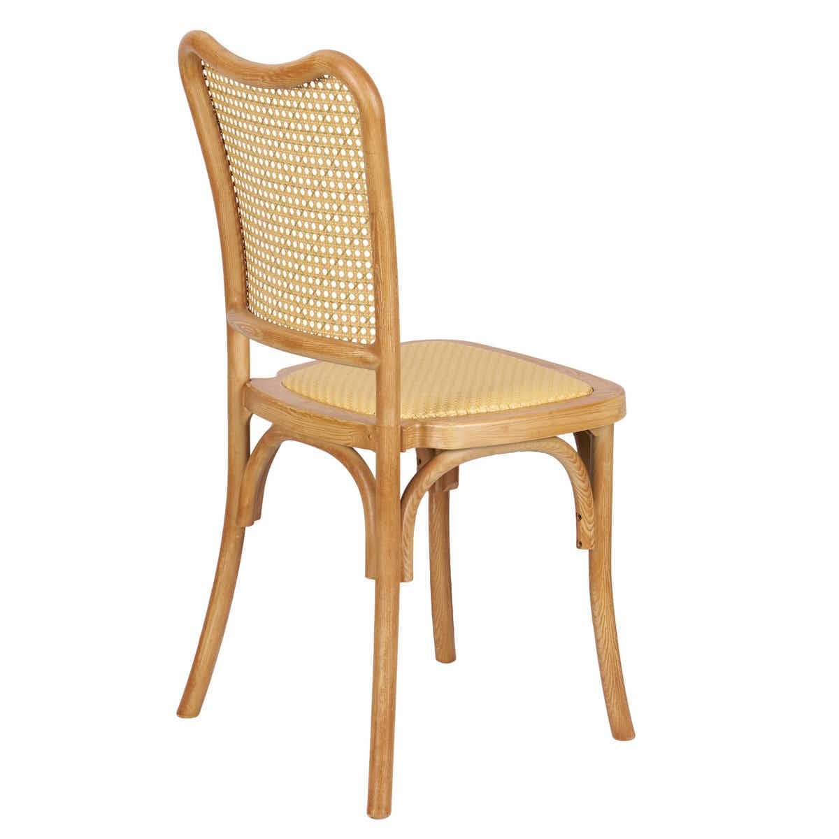 Chivari Natural Emma Resin Chair with Natural Cane Back and Rattan Seat CERNN-ZG-T