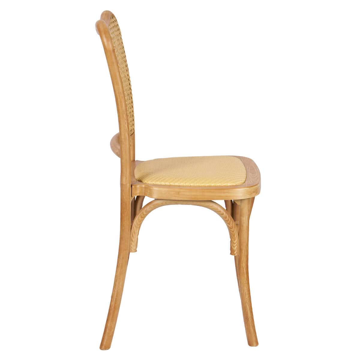 Chivari Natural Emma Resin Chair with Natural Cane Back and Rattan Seat CERNN-ZG-T
