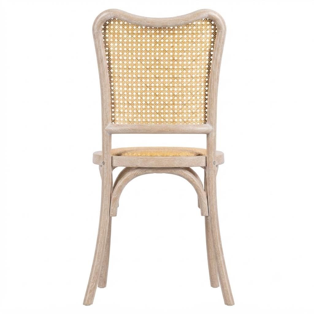 Chivari Natural Washed Emma Resin Chair with Natural Cane Back and Rattan Seat CERNW-ZG-T