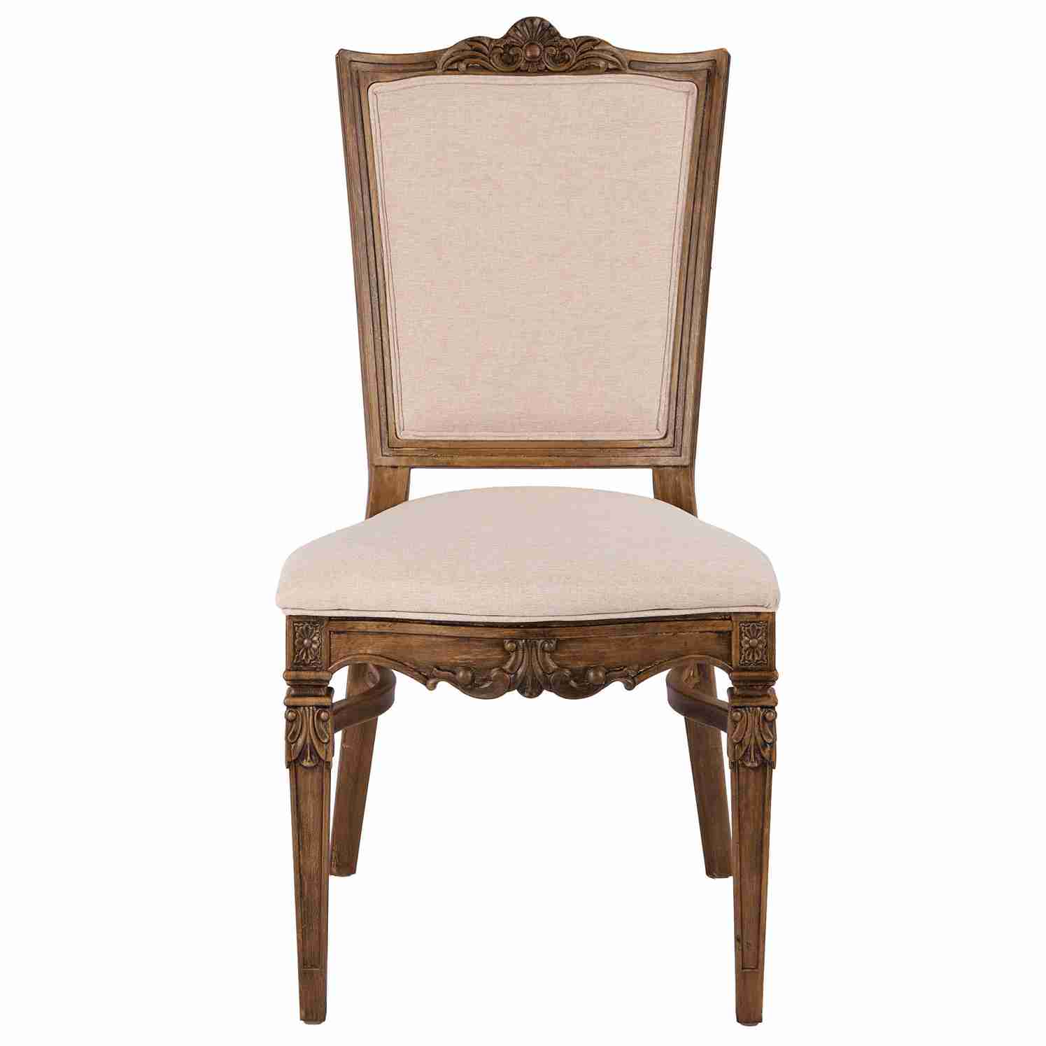 Chivari Rustic Fruitwood Emily Resin Chair with Beige Linen Seat Pad and Back CERRF-ZG-T