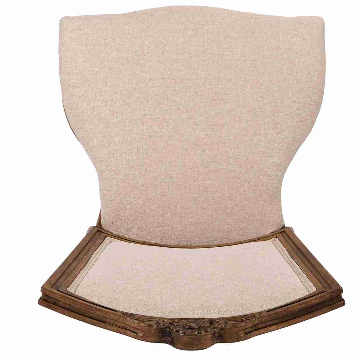 Chivari Rustic Fruitwood Emily Resin Chair with Beige Linen Seat Pad and Back CERRF-ZG-T
