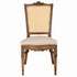 Chivari Rustic Fruitwood Emily Resin Chair with Beige Linen Seat Pad and Rattan Back CERRFR-ZG-T