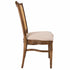 Chivari Rustic Fruitwood Emily Resin Chair with Beige Linen Seat Pad and Rattan Back CERRFR-ZG-T