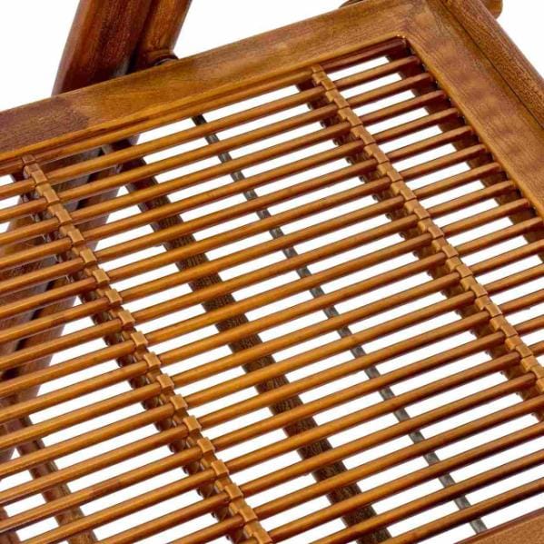 Chivari 40 Pack Synthetic Bamboo Folding Chairs with Steel Skeleton Frame CFBAM-ST-AX-40