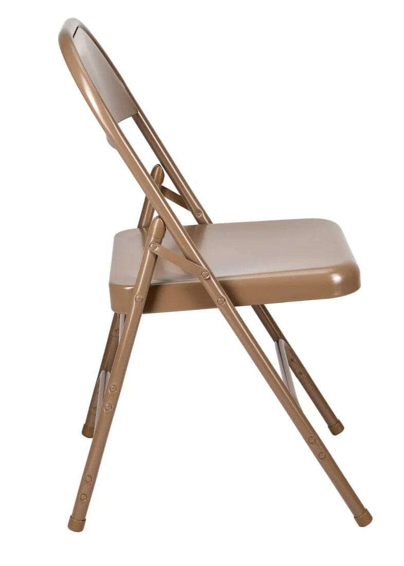 Chivari Brown Metal Folding Chair CFMBR-CX-T