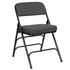 Chivari Black 2.5" Fabric Cushion Folding Metal Chair with Matching Frame and 3 Curved Bars CFMFB2-CX-T