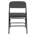 Chivari Black 2.5" Fabric Cushion Folding Metal Chair with Matching Frame and 3 Curved Bars CFMFB2-CX-T