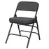 Chivari Black 2.5" Fabric Cushion Folding Metal Chair with Matching Frame and 3 Curved Bars CFMFB2-CX-T