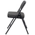 Chivari Black 2.5" Fabric Cushion Folding Metal Chair with Matching Frame and 3 Curved Bars CFMFB2-CX-T