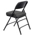Chivari Black 2.5" Fabric Cushion Folding Metal Chair with Matching Frame and 3 Curved Bars CFMFB2-CX-T