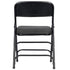 Chivari Black 2.5" Fabric Cushion Folding Metal Chair with Matching Frame and 3 Curved Bars CFMFB2-CX-T