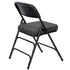 Chivari Black 2.5" Fabric Cushion Folding Metal Chair with Matching Frame and 3 Curved Bars CFMFB2-CX-T