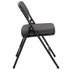 Chivari Black 2.5" Fabric Cushion Folding Metal Chair with Matching Frame and 3 Curved Bars CFMFB2-CX-T