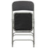 Chivari Black 2.5" Fabric Seat Folding Metal Chair with Gray Frame and 3 Curved Bars CFMFBGR2-CX-T