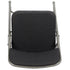 Chivari Black 2.5" Fabric Seat Folding Metal Chair with Gray Frame and 3 Curved Bars CFMFBGR2-CX-T