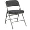 Chivari Black 2.5" Fabric Seat Folding Metal Chair with Gray Frame and 3 Curved Bars CFMFBGR2-CX-T