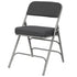 Chivari Black 2.5" Fabric Seat Folding Metal Chair with Gray Frame and 3 Curved Bars CFMFBGR2-CX-T