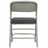 Chivari 40 Pack Black Folding Metal Chairs with Gray Frame, Gray Fabric Seat and Three Curved Back Bars CFMFBGR2-CX-T-40