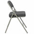 Chivari 40 Pack Black Folding Metal Chairs with Gray Frame, Gray Fabric Seat and Three Curved Back Bars CFMFBGR2-CX-T-40