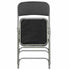 Chivari 40 Pack Black Folding Metal Chairs with Gray Frame, Gray Fabric Seat and Three Curved Back Bars CFMFBGR2-CX-T-40