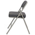 Chivari Black 2.5" Fabric Seat Folding Metal Chair with Gray Frame and 3 Curved Bars CFMFBGR2-CX-T