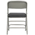 Chivari Black 2.5" Fabric Seat Folding Metal Chair with Gray Frame and 3 Curved Bars CFMFBGR2-CX-T