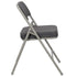 Chivari Black 2.5" Fabric Seat Folding Metal Chair with Gray Frame and 3 Curved Bars CFMFBGR2-CX-T
