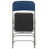 Chivari Blue 2.5" Fabric Cushion Folding Metal Chair with Gray Frame and 3 Curved Bars CFMFBLGR2-CX-T