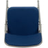 Chivari Blue 2.5" Fabric Cushion Folding Metal Chair with Gray Frame and 3 Curved Bars CFMFBLGR2-CX-T