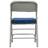 Chivari Blue 2.5" Fabric Cushion Folding Metal Chair with Gray Frame and 3 Curved Bars CFMFBLGR2-CX-T