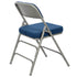Chivari Blue 2.5" Fabric Cushion Folding Metal Chair with Gray Frame and 3 Curved Bars CFMFBLGR2-CX-T