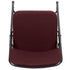 Chivari Burgundy 2.5" Fabric Cushion Folding Metal Chair with Black Frame and 3 Curved Bars CFMFBUB2-CX-T