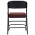 Chivari Burgundy 2.5" Fabric Cushion Folding Metal Chair with Black Frame and 3 Curved Bars CFMFBUB2-CX-T