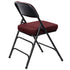 Chivari Burgundy 2.5" Fabric Cushion Folding Metal Chair with Black Frame and 3 Curved Bars CFMFBUB2-CX-T