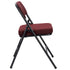 Chivari Burgundy 2.5" Fabric Cushion Folding Metal Chair with Black Frame and 3 Curved Bars CFMFBUB2-CX-T
