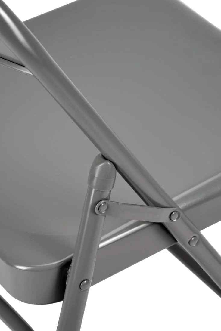 Chivari Gray Metal Folding Chair CFMGR-CX-T