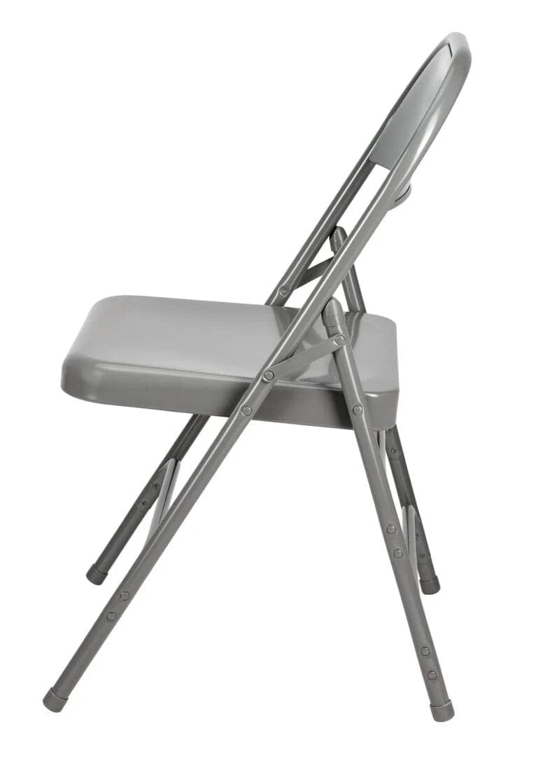 Chivari Gray Metal Folding Chair CFMGR-CX-T