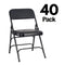 Chivari 40 Pack Black Metal Folding Chair with Black Vinyl Cushion CFMVBB1-CX-T-40