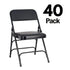 Chivari 40 Pack Black Metal Folding Chair with Black Vinyl Cushion CFMVBB1-CX-T-40