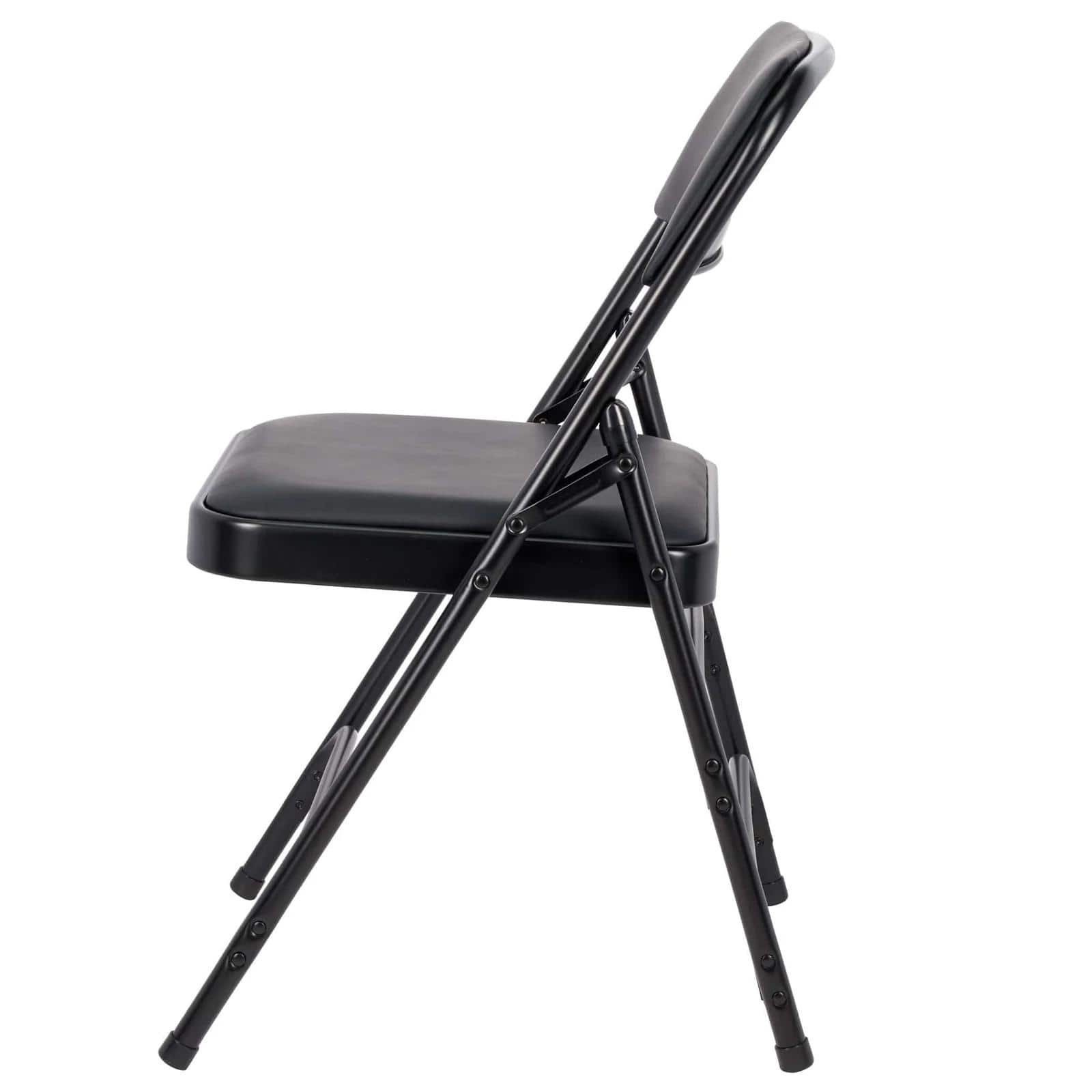 Chivari 40 Pack Black Metal Folding Chair with Black Vinyl Cushion CFMVBB1-CX-T-40