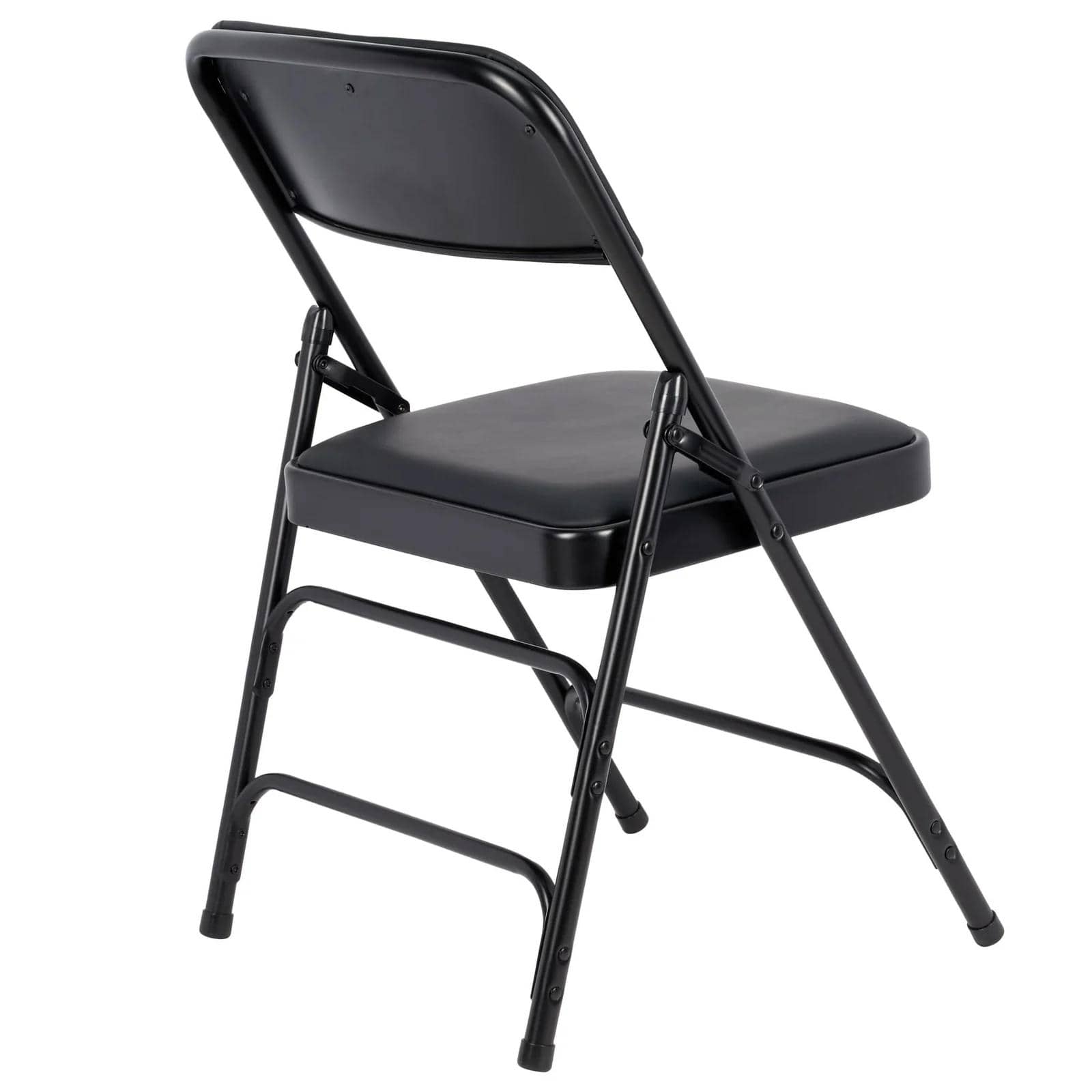 Chivari 40 Pack Black Metal Folding Chair with Black Vinyl Cushion CFMVBB1-CX-T-40